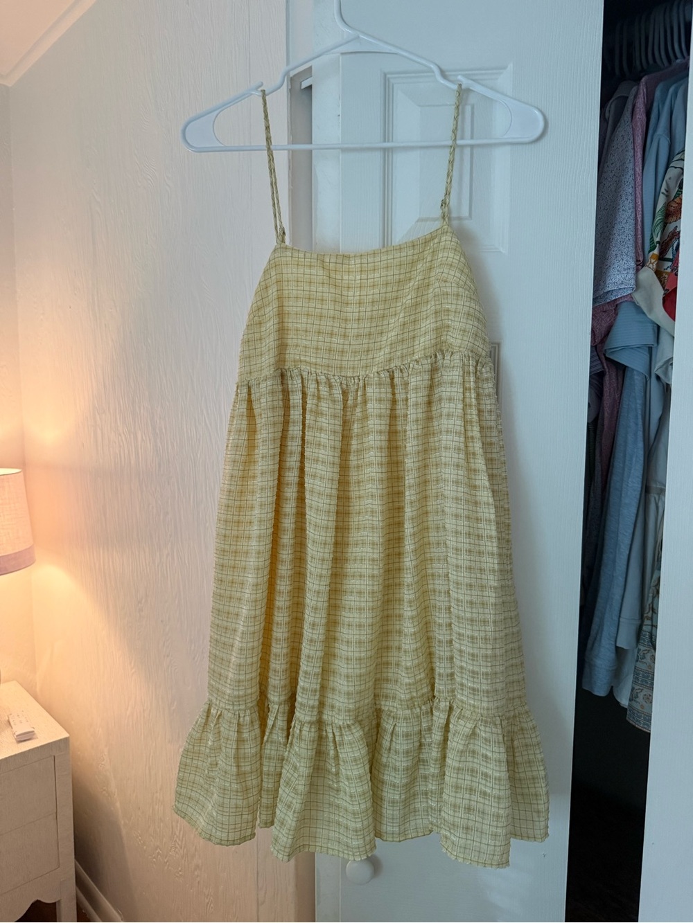 Line & Dot yellow Plaid babydoll Sundress